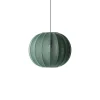 - Pendellampe - Knit-Wit 45 Round Pendant - Tweed Green*Made by Hand New