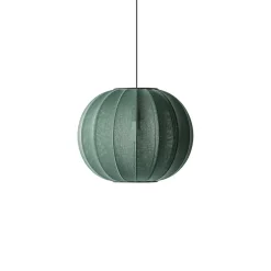 - Pendellampe - Knit-Wit 45 Round Pendant - Tweed Green*Made by Hand New
