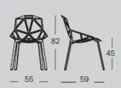 - Chair One stol - sort - spisebordsstol / havestol^Magis Discount