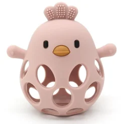 - Bidebold med ælling i LFGB silikone, lyserød*Magni Outlet