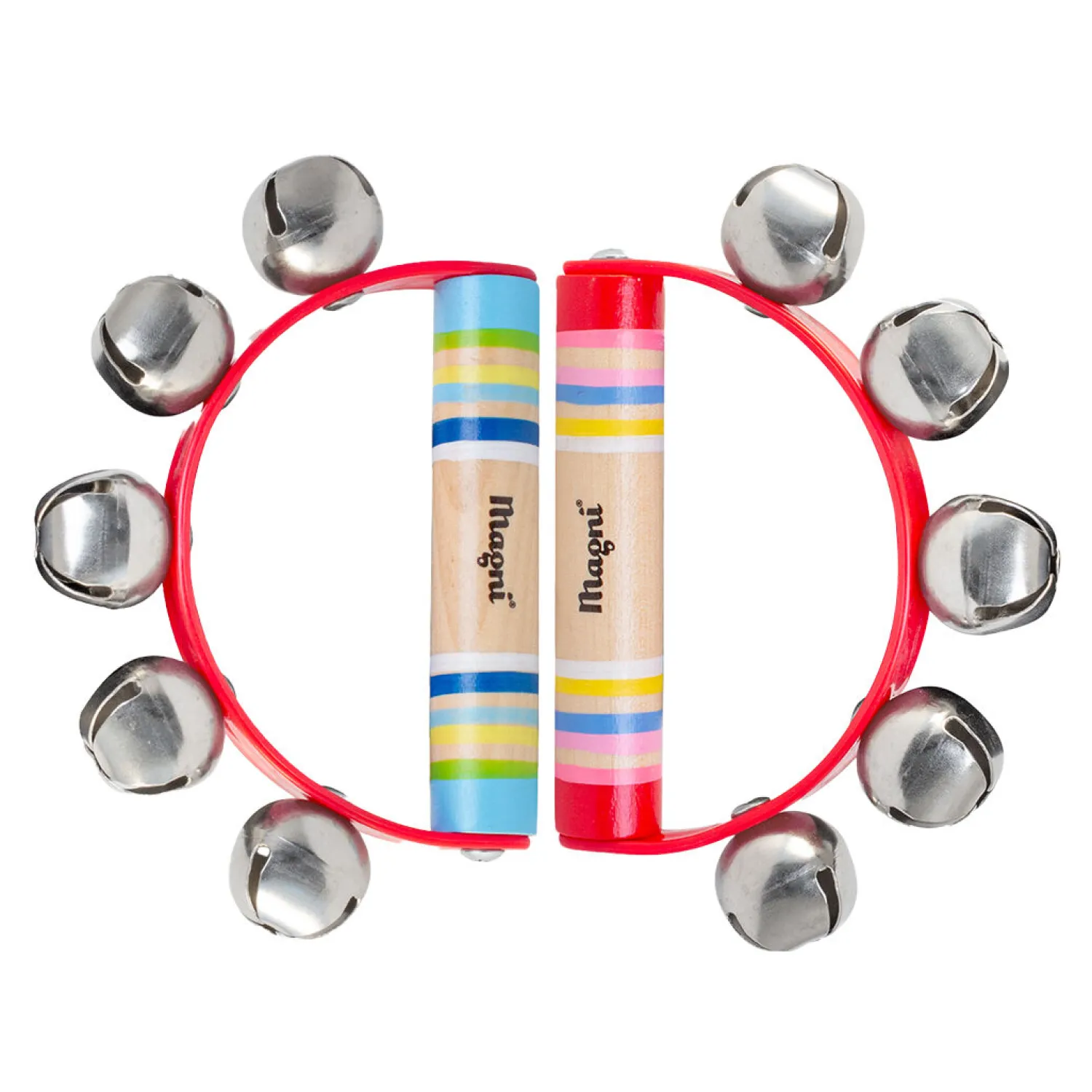 - Håndklokker med striber, assorteret farve, pris 1 stk.^Magni Outlet