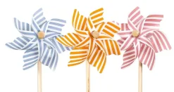 - Vindmølle med striber, 3 assorterede farver, Ø17 cm.*Magni