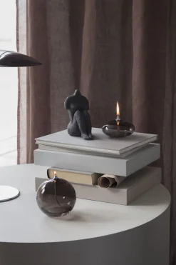 - AURA-olielampe - Small - Smoke grey - Ø10,5 x H6 cm^Mette Ditmer Discount