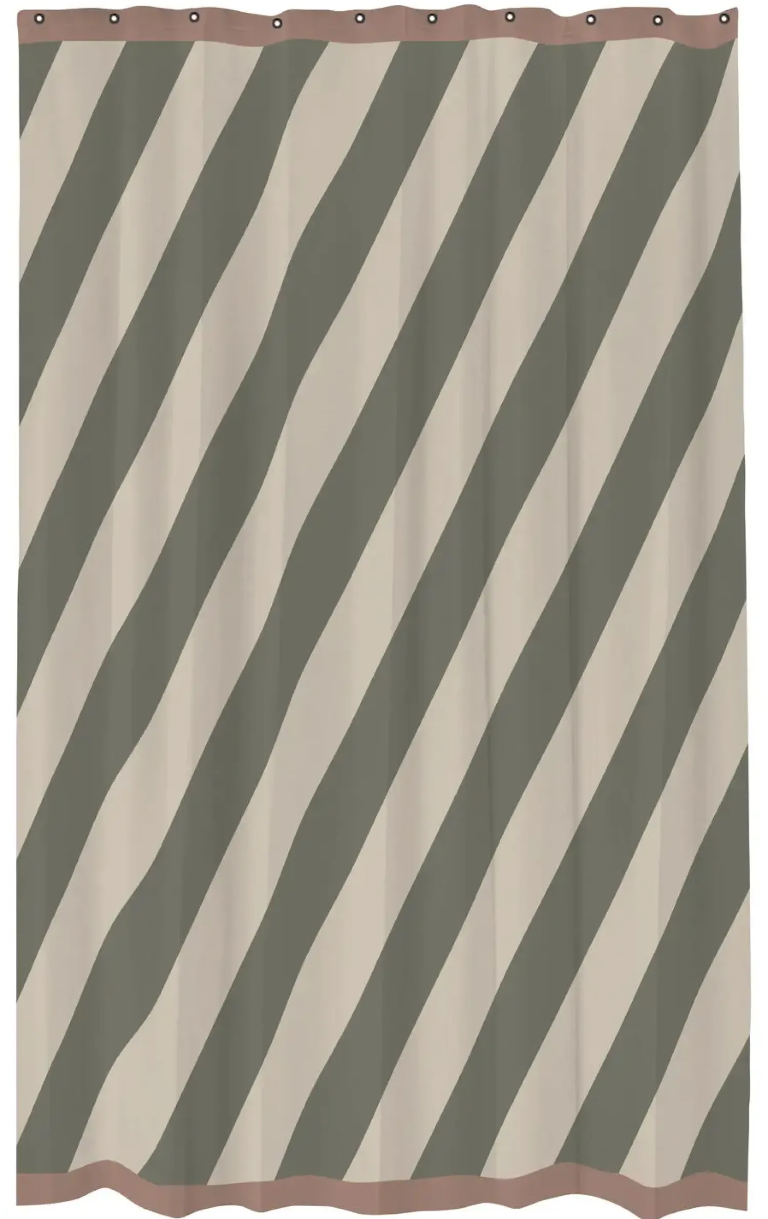 - DIAGONAL shower curtain - Dark olive*Mette Ditmer Outlet