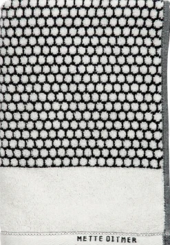 - GRID gæstehåndklæde, 2-pak, Sort / Off-white*Mette Ditmer Best