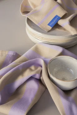 - Stripes Viskestykke - 50x70 cm - Sand - Sæt med 2 styk*Mette Ditmer Online