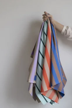 - Stripes Viskestykke - 50x70 cm - Sand - Sæt med 2 styk*Mette Ditmer Online