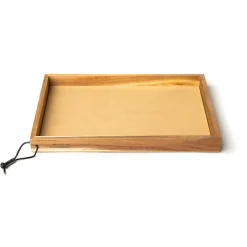 - Bakke i træ - Beige læder - 24 x 33 cm.^MILLE W NORDISK DESIGN Discount