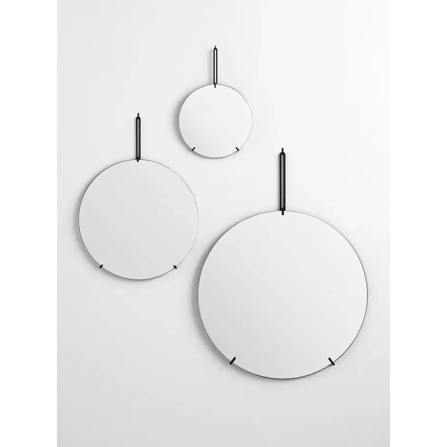 - Væg spejl - 50 cm, sort - Wall Mirror Ø50 cm - Black*MOEBE Best