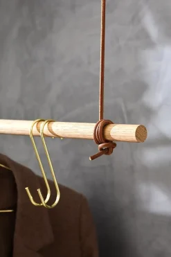 - OAK Bøjlestang Med Læder - 100 cm*Moudhome Best