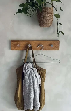 - OAK Knagerække Egetræ Med Stål Knager - 50 cm*Moudhome Outlet