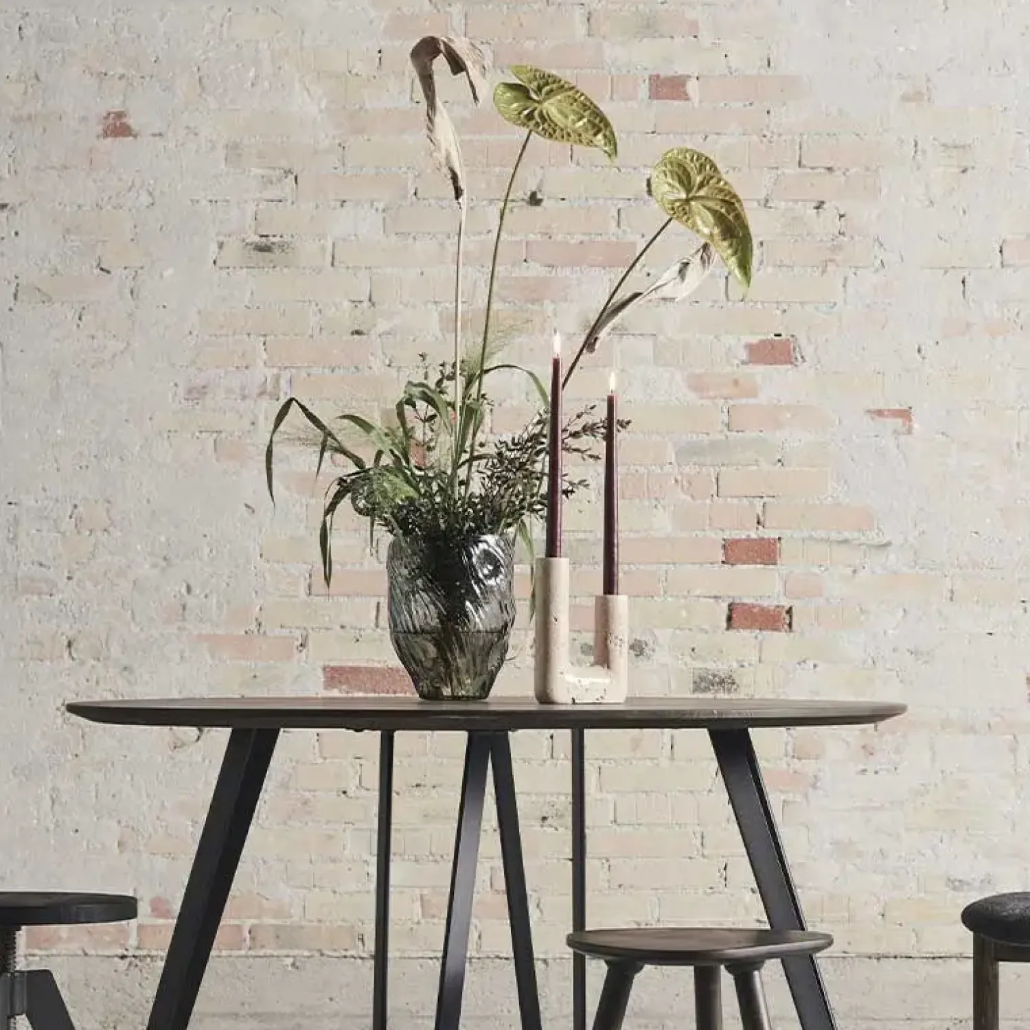 - Lysestage - Minerva - Creme - H: 20 cm^Muubs Clearance