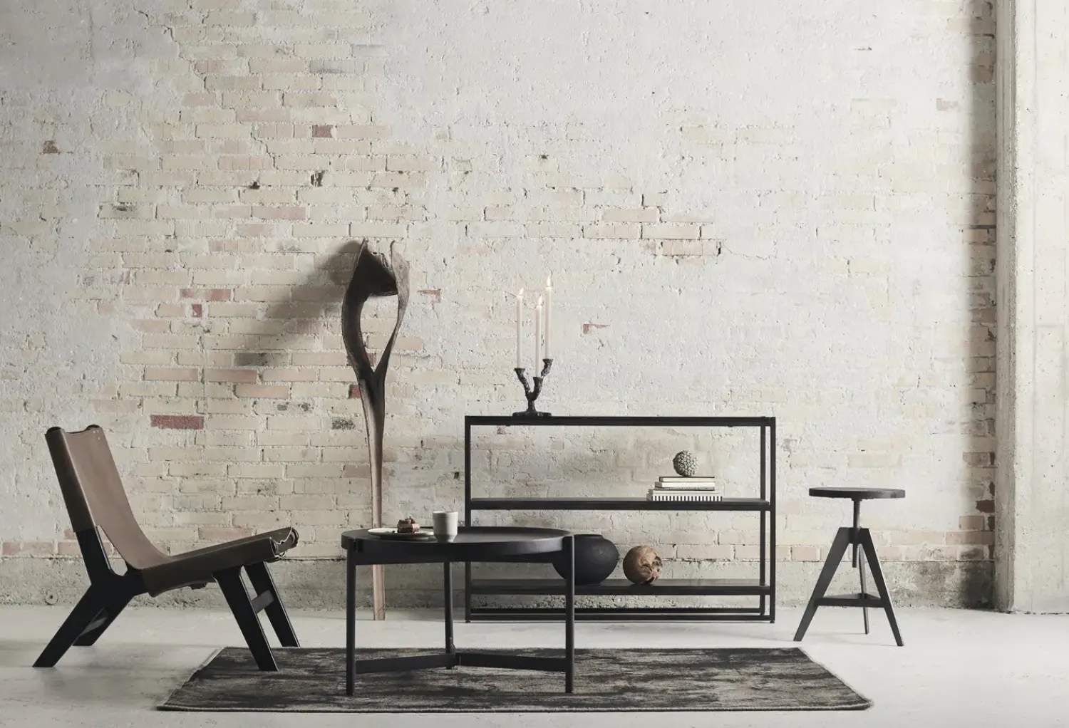 - Sofabord - Nevada, Sort - Ø70 x H46 cm^Muubs Outlet