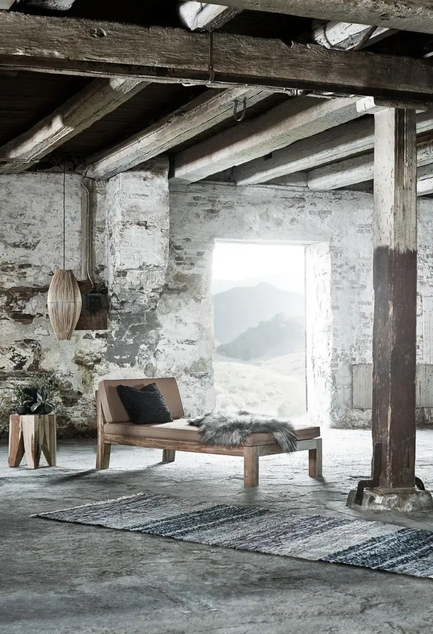 lampe - Fishtrap lampe i natur - Large*Muubs Clearance