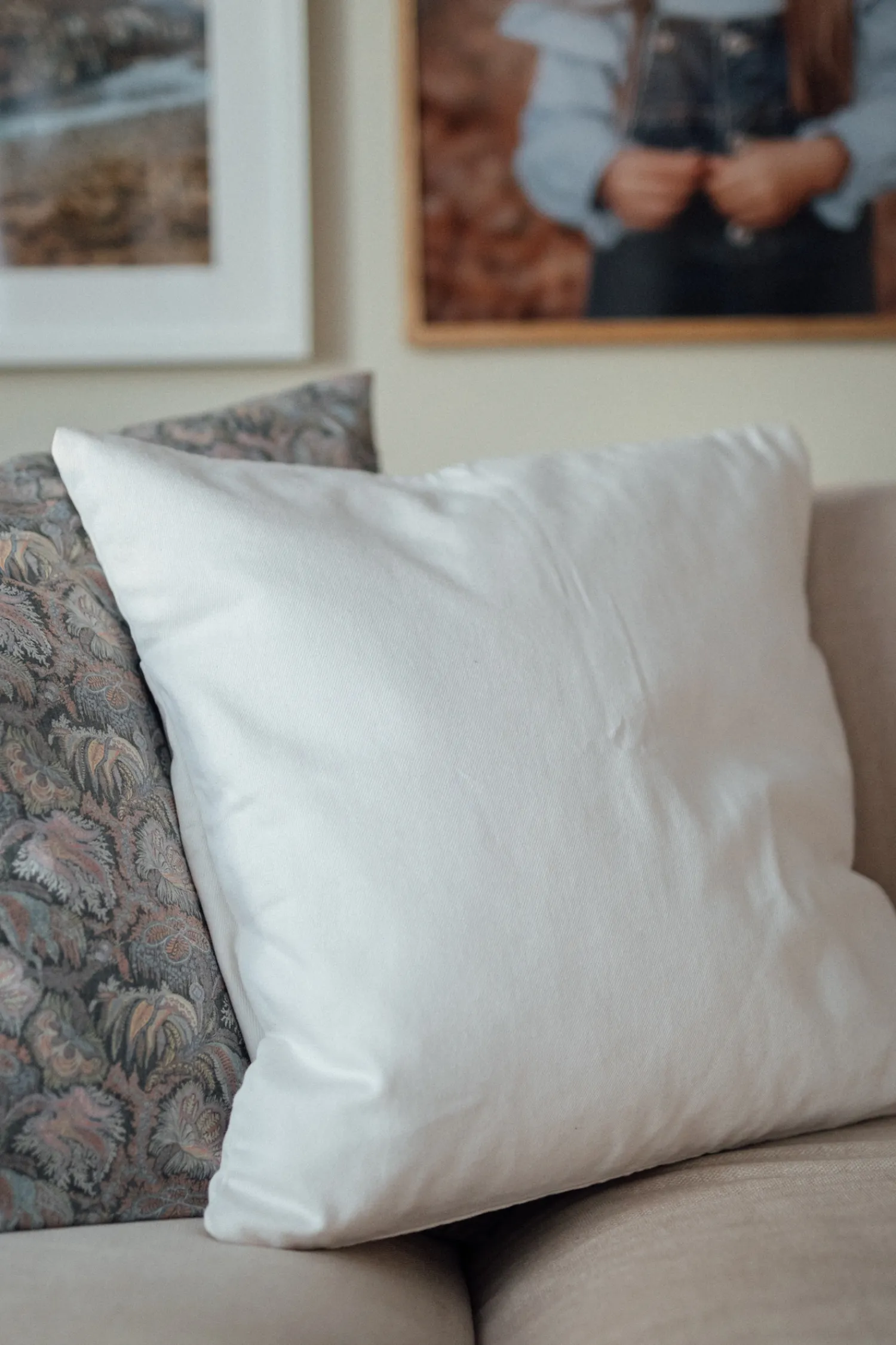 - Pudebetræk - Denim - Denim Hvid - 60x60 cm^Never Best