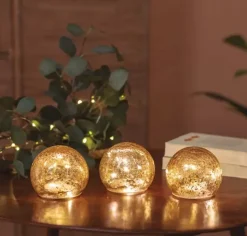 - Lysende kugler - LUA 10 cm*New Garden Outlet