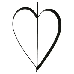 - Hjerte Outline Sort til snoren - large*Nordic By Hand Hot