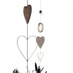 - Hjerte Outline Sort til snoren - large*Nordic By Hand Hot