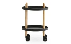 - Block Table Ø45 cm - Sort med ben i Eg^Normann Copenhagen Outlet