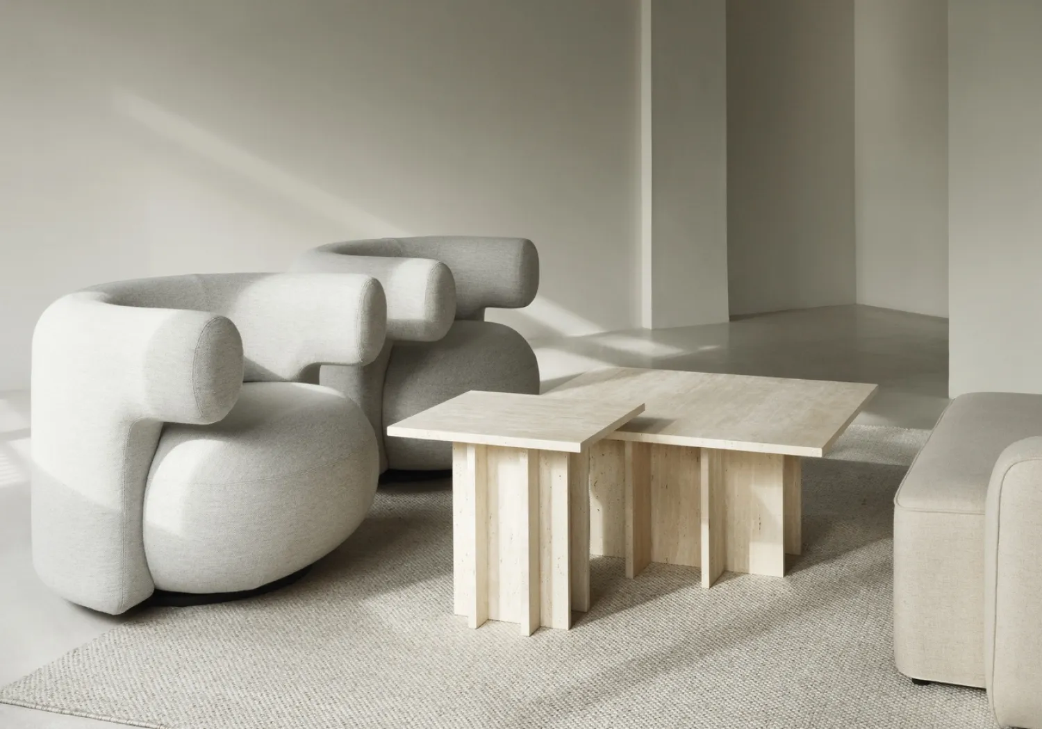 - Edge Coffee Table Small - Travertine*Normann Copenhagen Discount