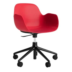 - Form Armstol Swivel 5W med hjul - Sort/Rød*Normann Copenhagen Best