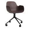- Form Armstol Swivel 5W med hjul - Sort/Brun^Normann Copenhagen New