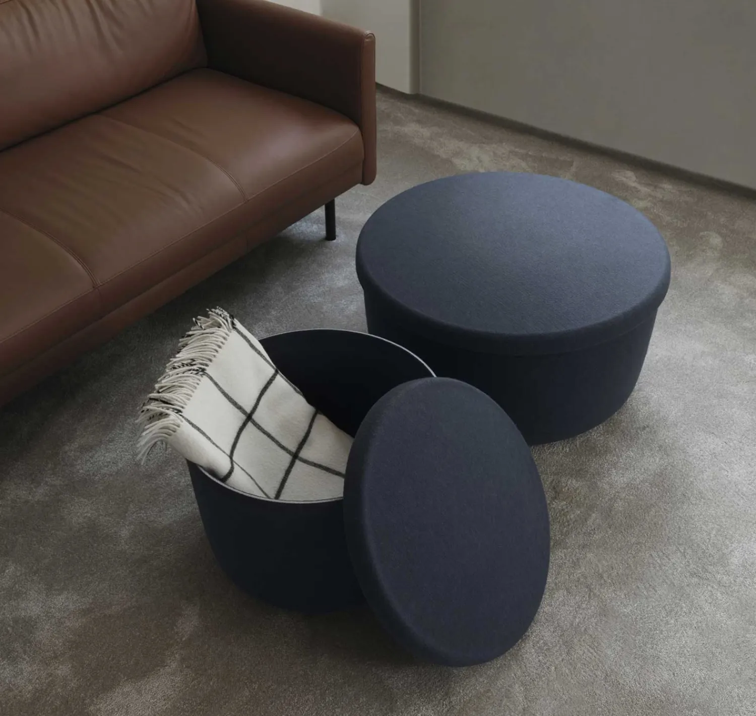 - Hide Opbevarings Puf - Blå - Large*Normann Copenhagen New