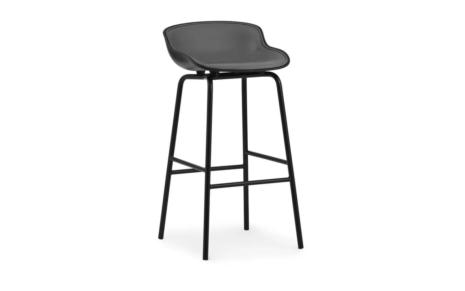 - Hyg Barstool 75 cm Front Upholstery Black & Black Steel^Normann Copenhagen Hot