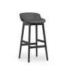 - Hyg Barstool 75 cm Front Upholstery Black & Black Oak^Normann Copenhagen New