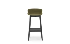 - Hyg Barstool 75 cm Front Upholstery Olive & Black Oak^Normann Copenhagen