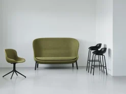 - Hyg Barstool 75 cm Full Upholstery Black Steel^Normann Copenhagen Outlet