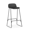 - Just Barstool 75 cm w. back Full Upholstery Black Steel*Normann Copenhagen New