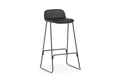 - Just Barstool 75 cm w. back Full Upholstery Black Steel*Normann Copenhagen New