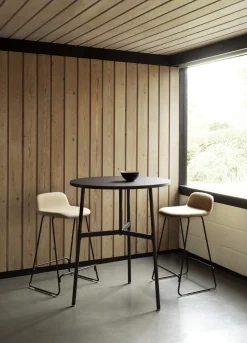 - Just Barstool 65 cm w. back Full Upholstery Black Steel*Normann Copenhagen Outlet