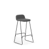 - Just Barstool 75 cm w. back Full Upholstery Black Steel^Normann Copenhagen Outlet
