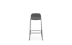 - Just Barstool 75 cm w. back Full Upholstery Black Steel^Normann Copenhagen Outlet
