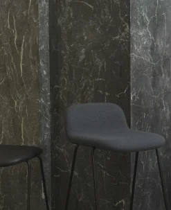 - Just Barstool 75 cm w. back Full Upholstery Black Steel^Normann Copenhagen Outlet