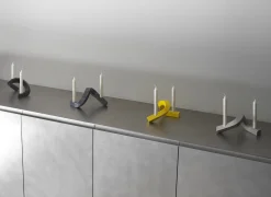 - Lysestage - Crooked Candlestick Two - Grey / Grå^Normann Copenhagen Outlet