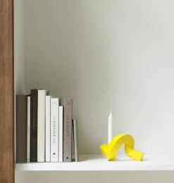 - Lysestage - Crooked Candlestick One - Yellow / Gul*Normann Copenhagen Discount