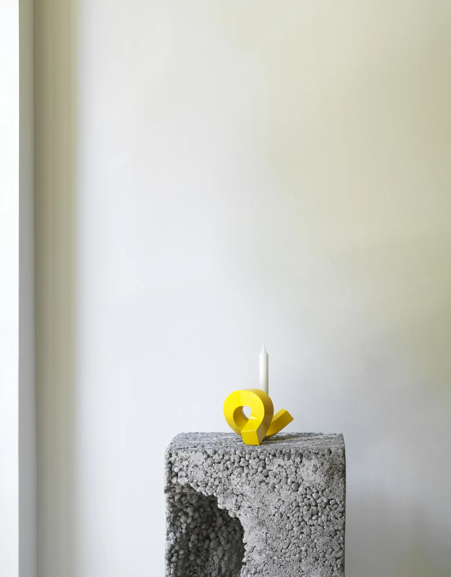 - Lysestage - Crooked Candlestick One - Yellow / Gul*Normann Copenhagen Discount