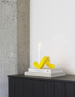 - Lysestage - Crooked Candlestick One - Yellow / Gul*Normann Copenhagen Discount