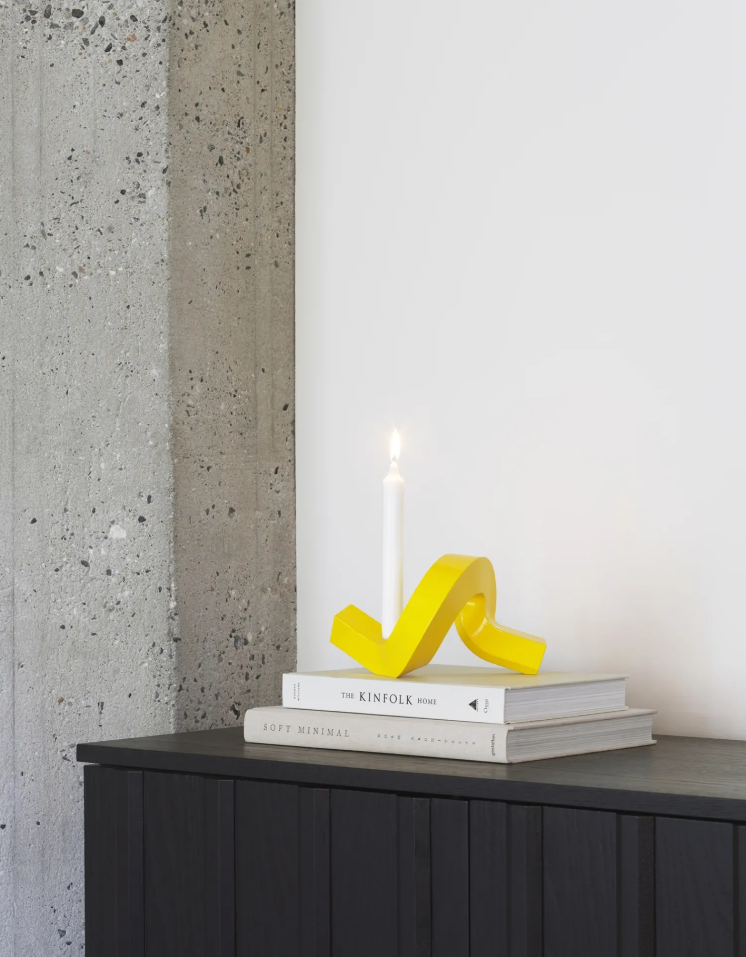 - Lysestage - Crooked Candlestick One - Yellow / Gul*Normann Copenhagen Discount