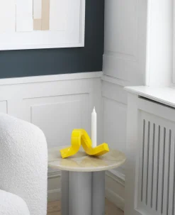 - Lysestage - Crooked Candlestick One - Yellow / Gul*Normann Copenhagen Discount