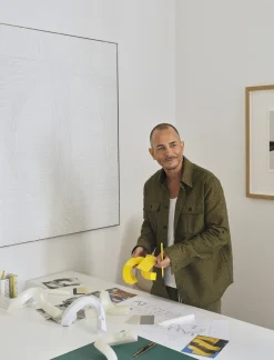 - Lysestage - Crooked Candlestick One - Yellow / Gul*Normann Copenhagen Discount