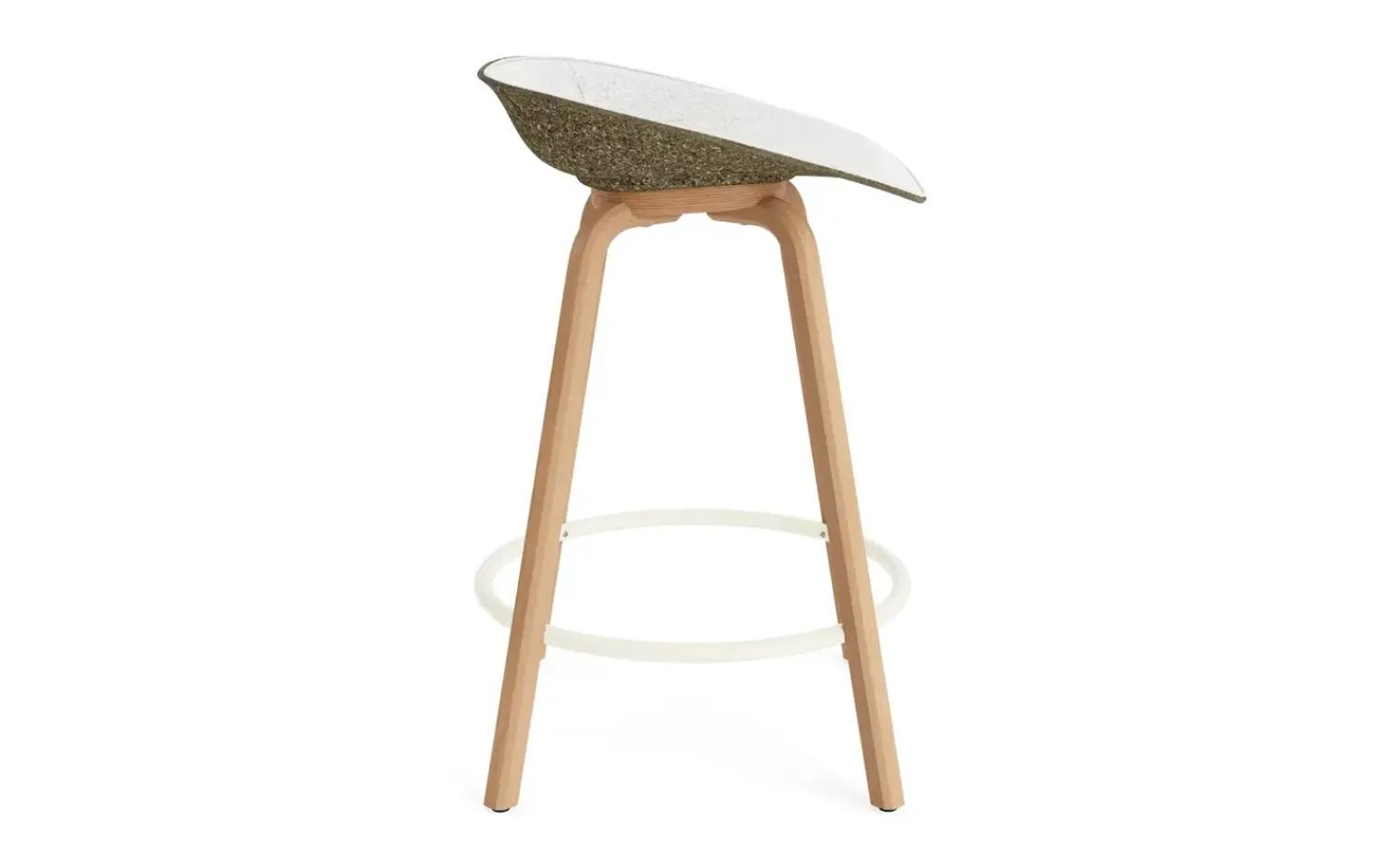 - Mat Barstool 65 cm Front Upholstery Seaweed Beech/Cream - Hallingdal 110^Normann Copenhagen Discount