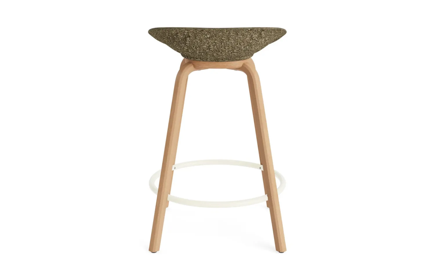 - Mat Barstool 65 cm Front Upholstery Seaweed Beech/Cream - Hallingdal 110^Normann Copenhagen Discount