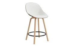 - Mat Bar Chair 65 cm Front Upholstery Seaweed Beech/Black - Hallingdal 110*Normann Copenhagen