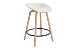- Mat Barstool 65 cm Front Upholstery Hemp Beech/Black - Hallingdal 110*Normann Copenhagen Best