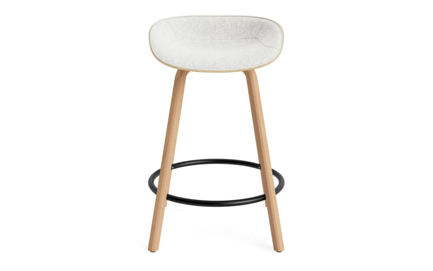 - Mat Barstool 65 cm Front Upholstery Hemp Beech/Black - Hallingdal 110*Normann Copenhagen Best