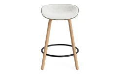 - Mat Barstool 65 cm Front Upholstery Seaweed Beech/Black - Hallingdal 110*Normann Copenhagen New